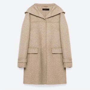 Zara Handmade Wool Coat RARE Tan Sz XS
